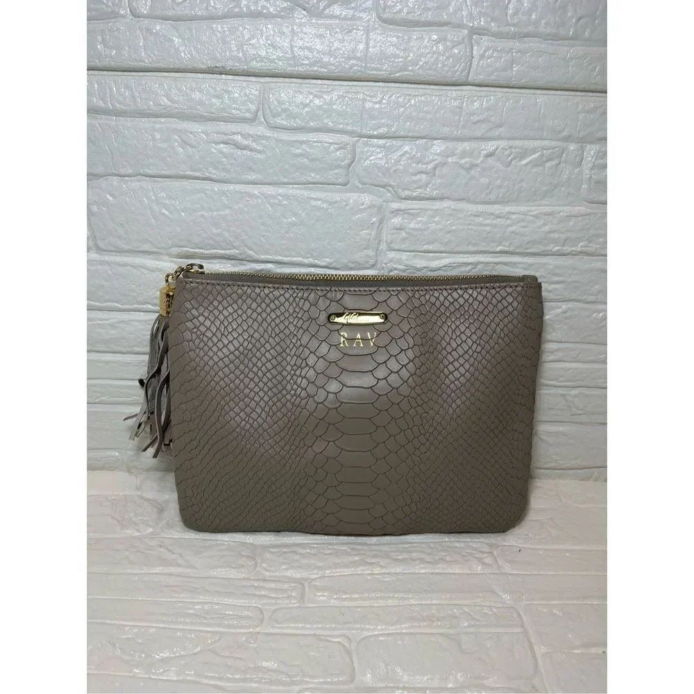 GIGI New York bag Stone Embossed Python Leather
